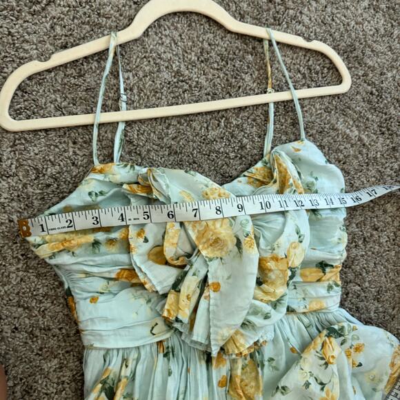 By the River Sweet Life Tiered Bow Front Midi Dress Sz S Sage Wedding Guest - Picture 10 of 11